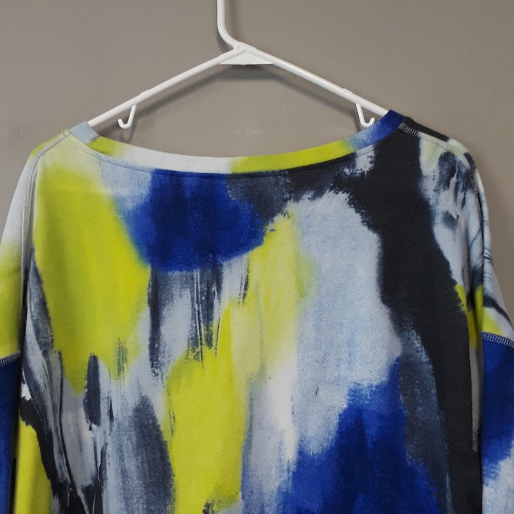 Tribal MultiColor Hi Low knit 3/4 sleeve Top - Picture 7 of 8